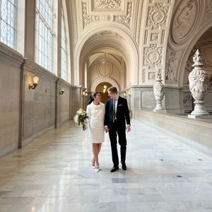 White Tahari dress and jacket used for my civil ceremony